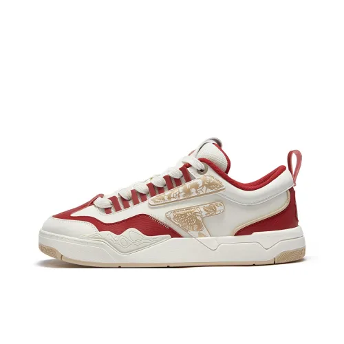 FILA FUSION NOLLIEF CNY Anti Slip Wear Resistant Low Top Skateboard Shoes Men's White Red