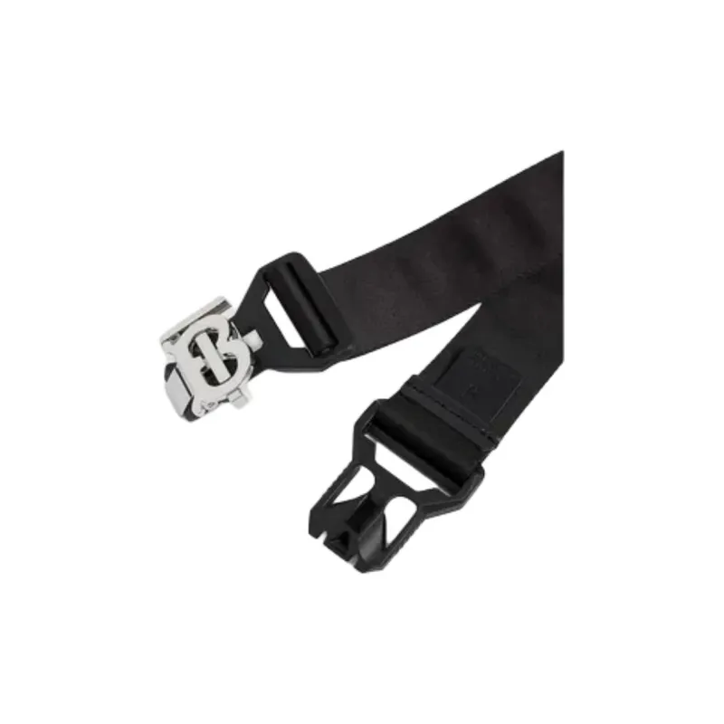 Burberry Polyamide Leather Belts Men's Black Width 4CM-4