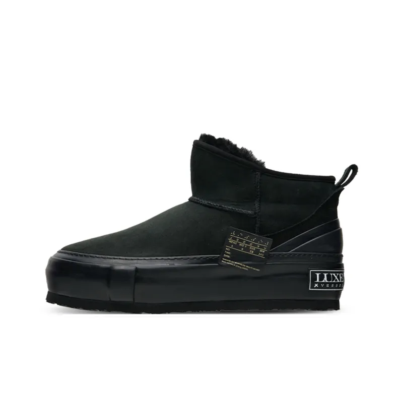 VESSEL Warm And Wear Resistant Short Snow Boots Unisex Black-0