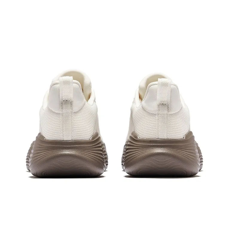 Erke Bubbling Stretch 2.5 Cushioning Rebound Low-Top Casual Running Shoes Women's Microcrystal White-3