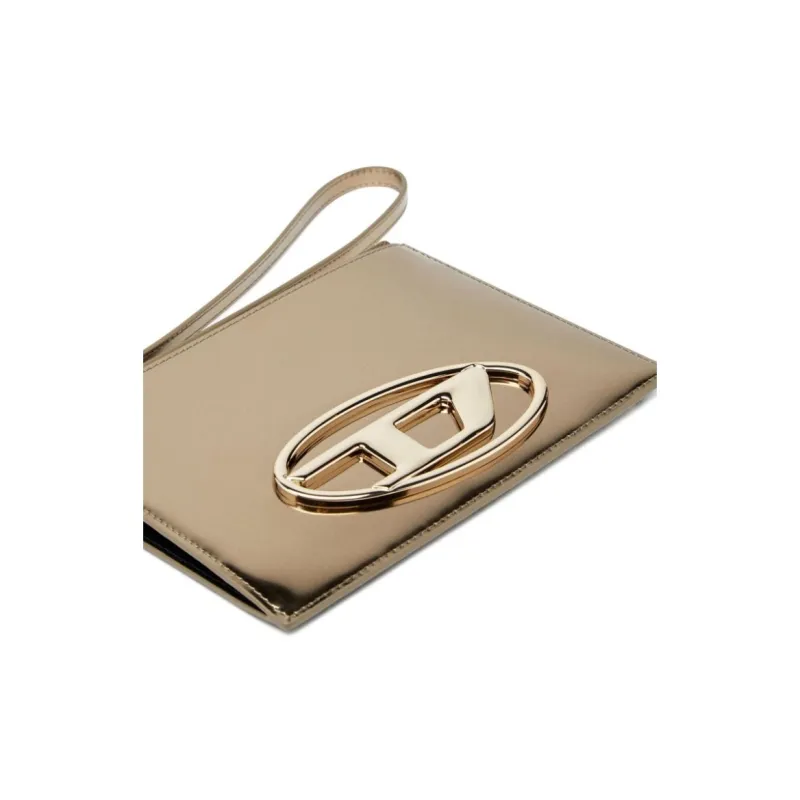 DIESEL Calfskin Clutch Women's Gold-4