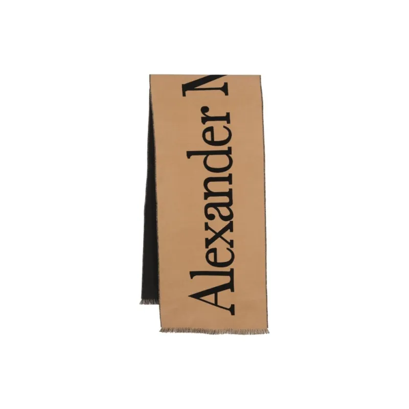 Alexander McQueen Duo Tone Logo Embroidered Scarf-1