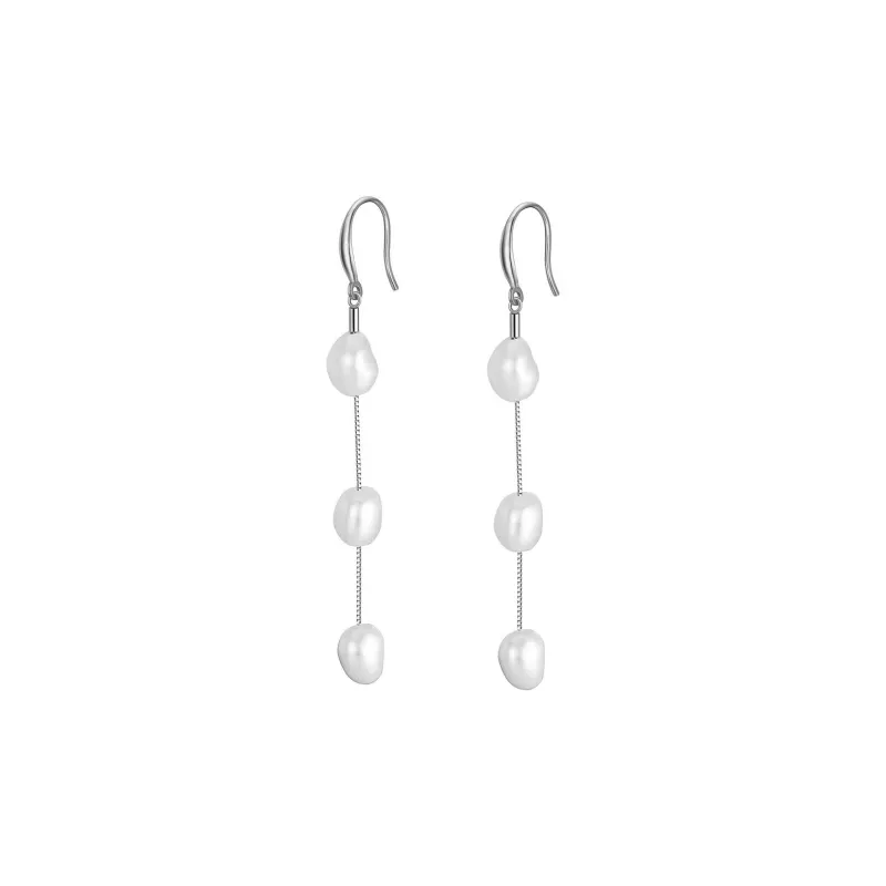 ZHENZHUAOMI Freshwater Pearl Drop Earrings Women's-0