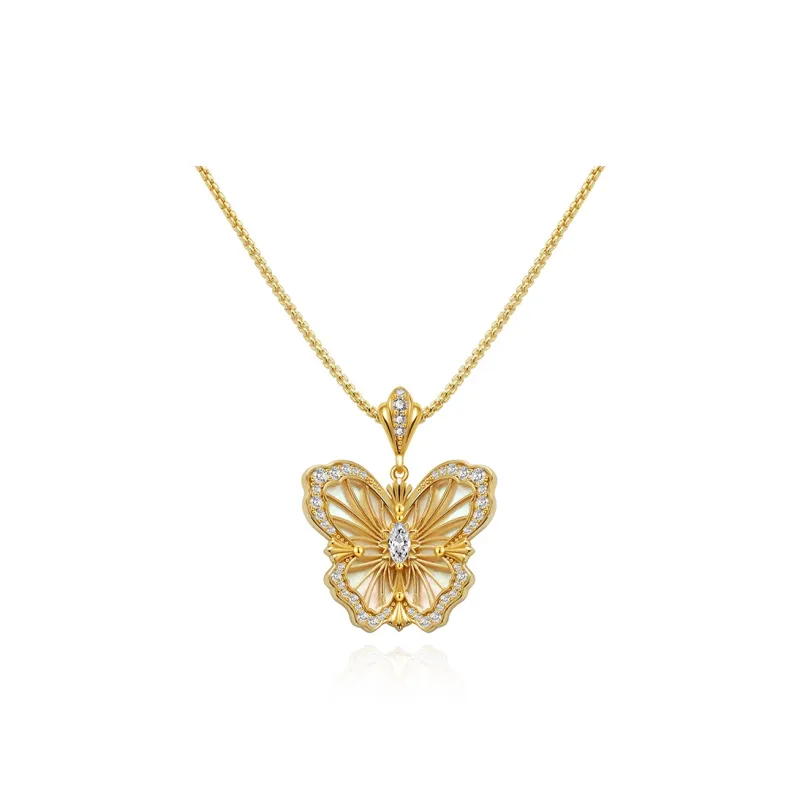 FUNNXI S925 Silver With 18K Gold Plating Necklaces Women's-0