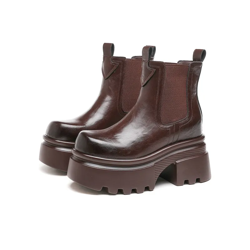 CARDANRO Small sized Sky Vegetables Short Chelsea Boots Women's-7