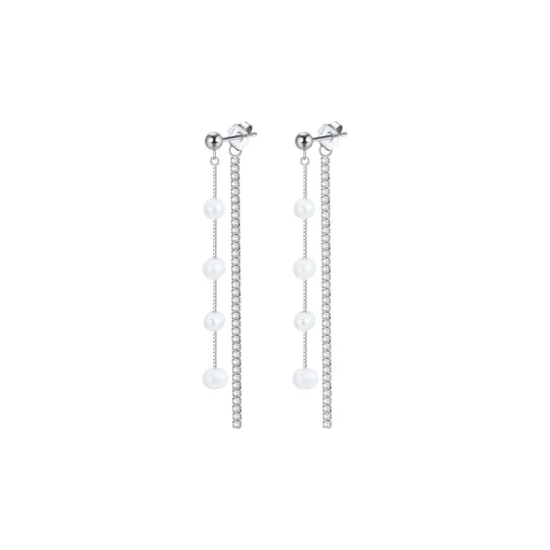 ZHENZHUAOMI Freshwater Pearl Drop Earrings Women's-0