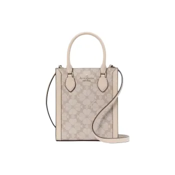 Kate Spade Flower Artificial Leather Tote Bag, Shopping Bag, Shoulder Bag, Handbag Mini Women's Dark Beige Yellow