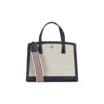TORY BURCH Walker Leather Crossbody Handbags Small Size Women's Natural Beige/Marine Blue