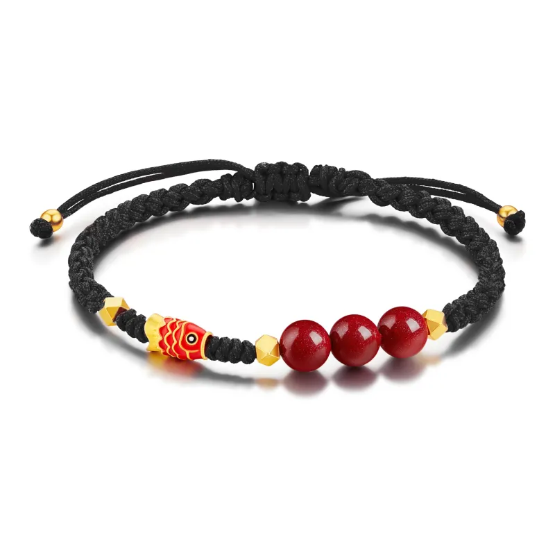 Central Fashion Reconstructed Cinnabar Bracelets Unisex-5