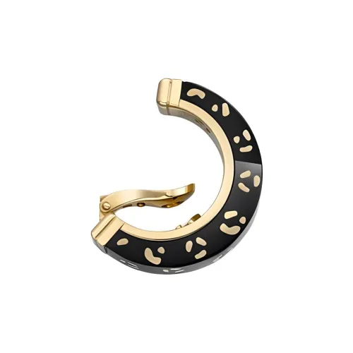 CARTIER 18K Gold Earrings Women's Black Gold