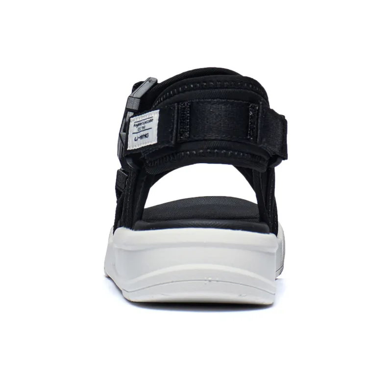 LiNing Sports Life Collection Beach Sandals Women's Black White-3