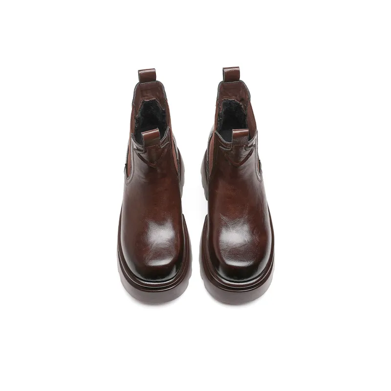 CARDANRO Small sized Sky Vegetables Short Chelsea Boots Women's-8