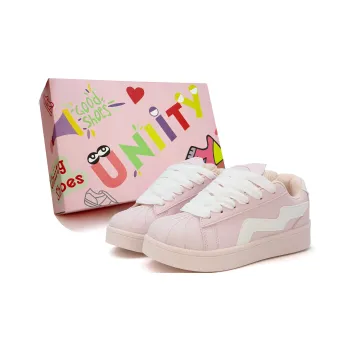 UNIITY Warm Lightweight Breathable Height Increasing Low Top Skateboard Shoes Women's Cherry Blossom Pink