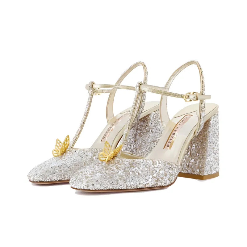 Sophia Webster Chunky Heel High Heels 8.5cm Women's Gold-2