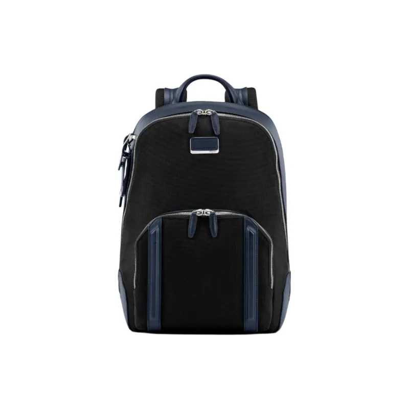 TUMI Leather Backpack Unisex Black & Blue-0
