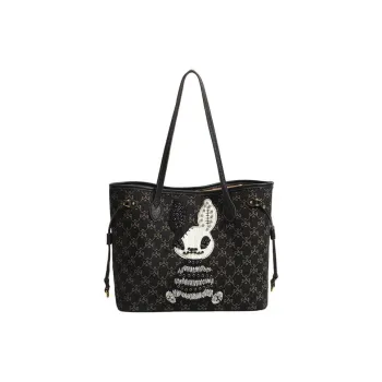 PAYOT Fabric With Synthetic Leather Tote Bag Shoulder Bag Women's Black