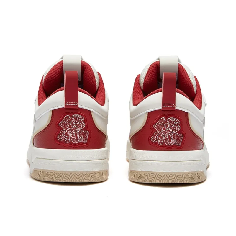 FILA FUSION NOLLIEF CNY Anti Slip Wear Resistant Low Top Skateboard Shoes Men's White Red-3