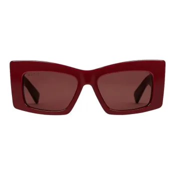GUCCI Acetate Irregular Shape Sunglasses Unisex Red