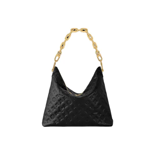LOUIS VUITTON Coussin Calfskin Hobo Bag Portable Crossbody Bag Shoulder Bag Medium Size Women's Black