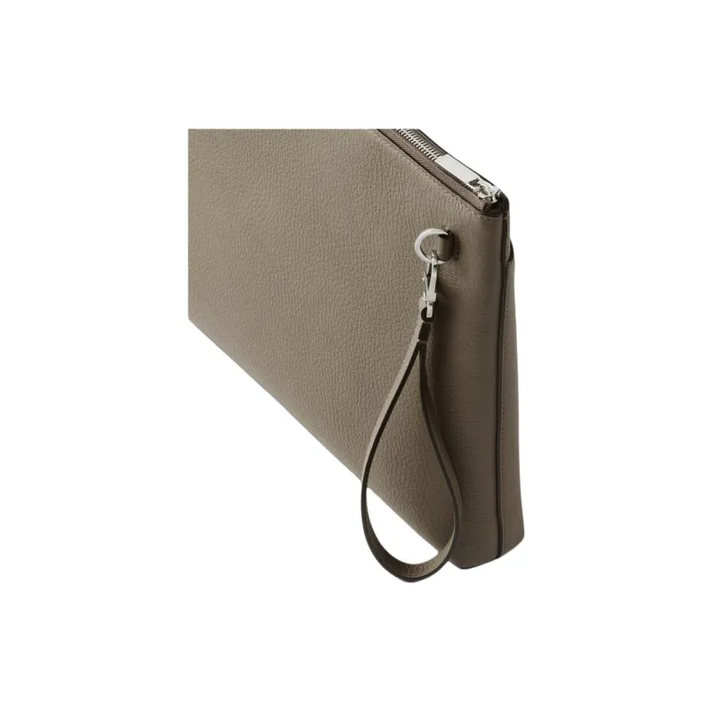 CARTIER Must De Cartier Cow Leather Clutch Large Size Men's Light Brown-5