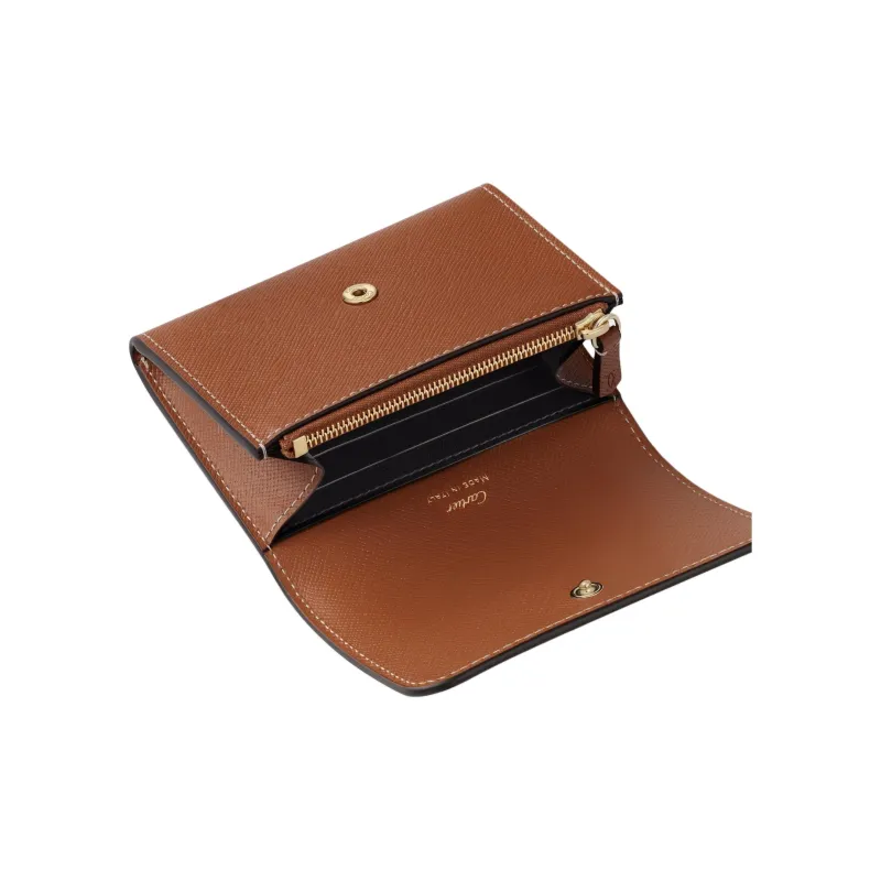 CARTIER C De Cartier Collection Cow Leather Wallet Mini Women's Caramel-2