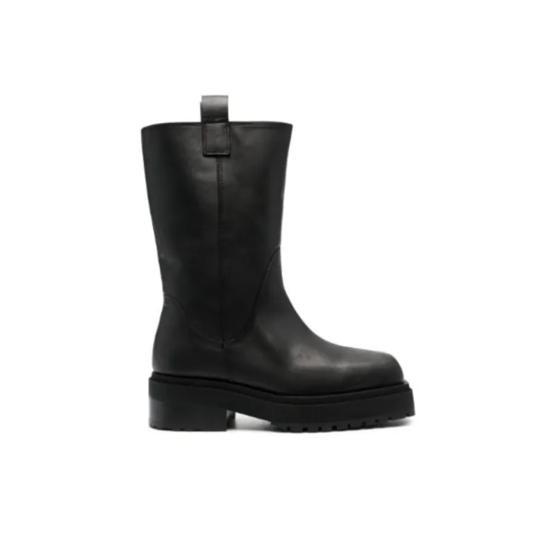 ECKHAUS LATTA Leather Stacked Boots Women's-1