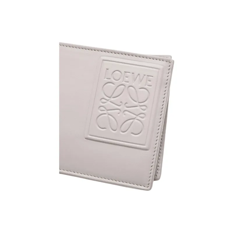 LOEWE Anagram Calfskin Coin Purse Women's Shell Gray-4