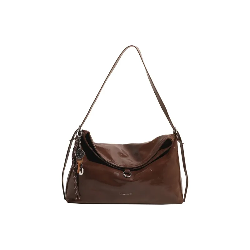 HCXK PU Minimalist Style Versatile Shoulder Bag Unisex Black/Coffee/Brown-6