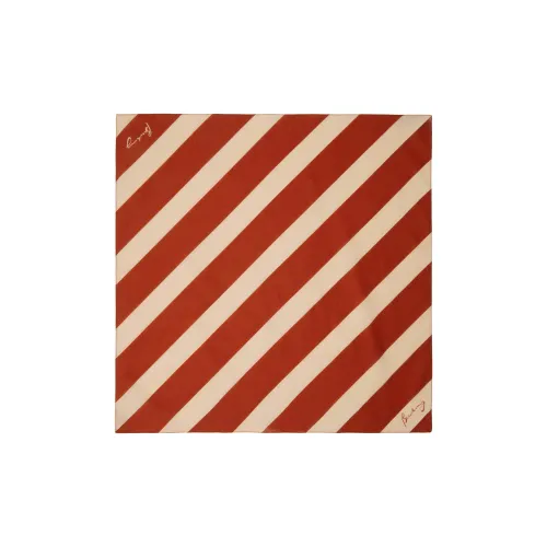 Burberry Cotton Bali Yarn Silk Scarves Unisex Orange/Beige