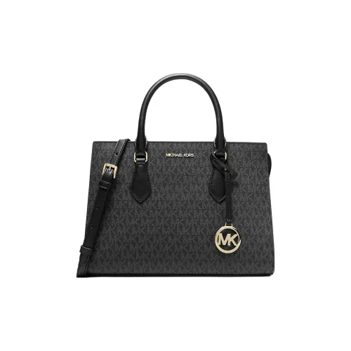 MICHAEL KORS Coated Canvas Tote Bag Shopping Bag Shoulder Bag Handbag Medium Size Women's Black