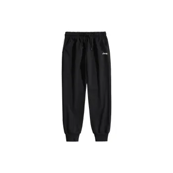 Jeep Knitted Sports Pants Unisex Pure Black