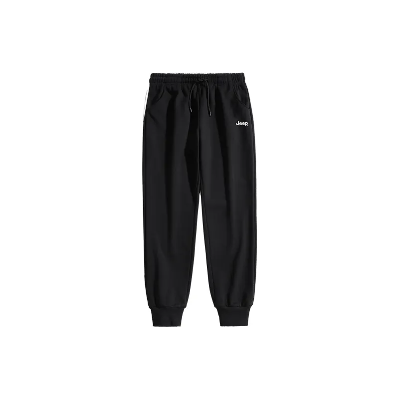 Jeep Knitted Sports Pants Unisex Pure Black-0