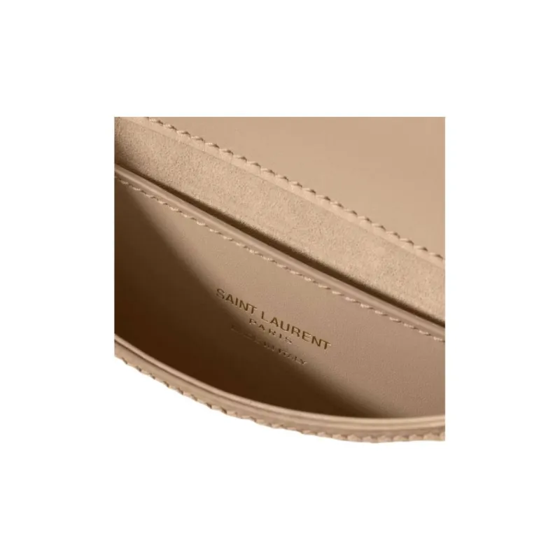 SAINT LAURENT Sheepskin Handbag Women's Toffee-5