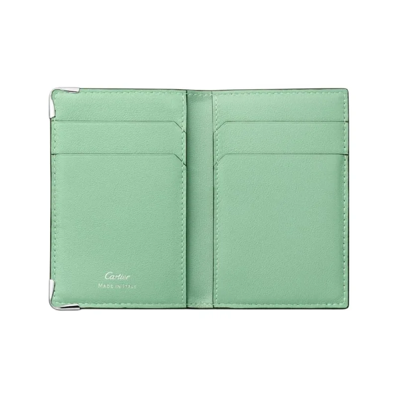 CARTIER Must De Cartier Cow Leather Card Holder Women's Gradient Leaf Green-2