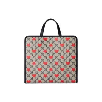GUCCI Canvas Tote Bag Shopping Bag Kids Bag Kids' Beige