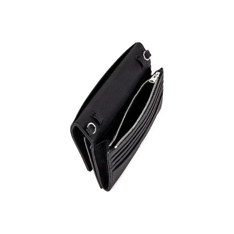 ALLSAINTS Leather Wallet Shoulder Bag Women's Black-3