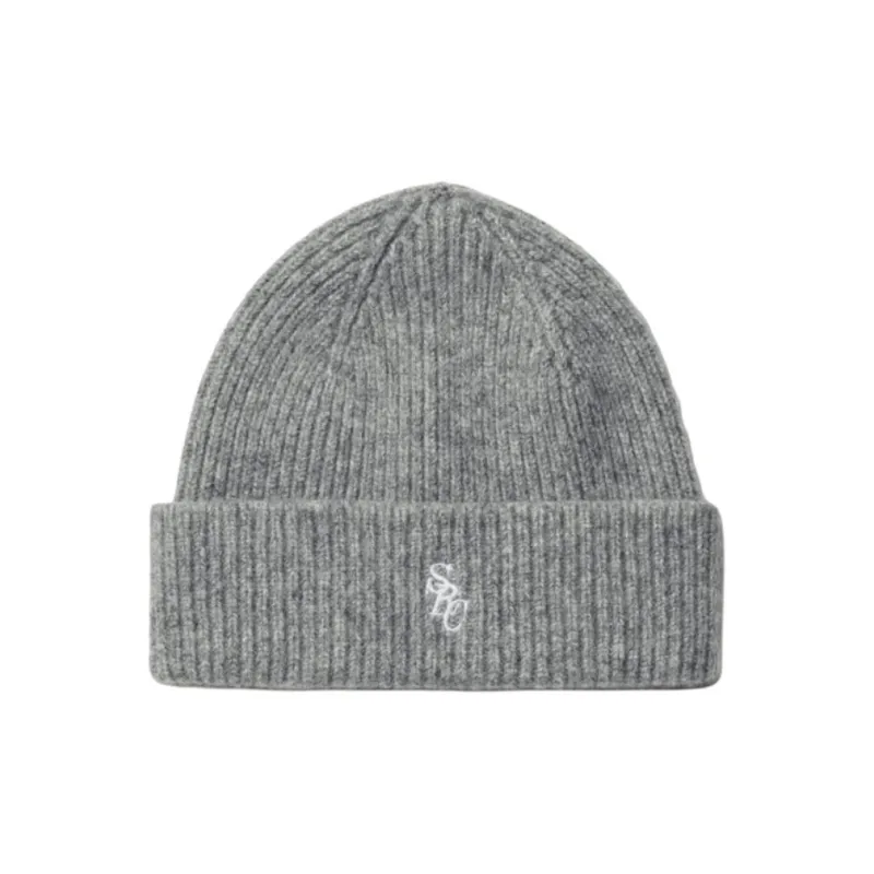 SPORTY & RICH Logo Embroidered Knitted Beanie-0
