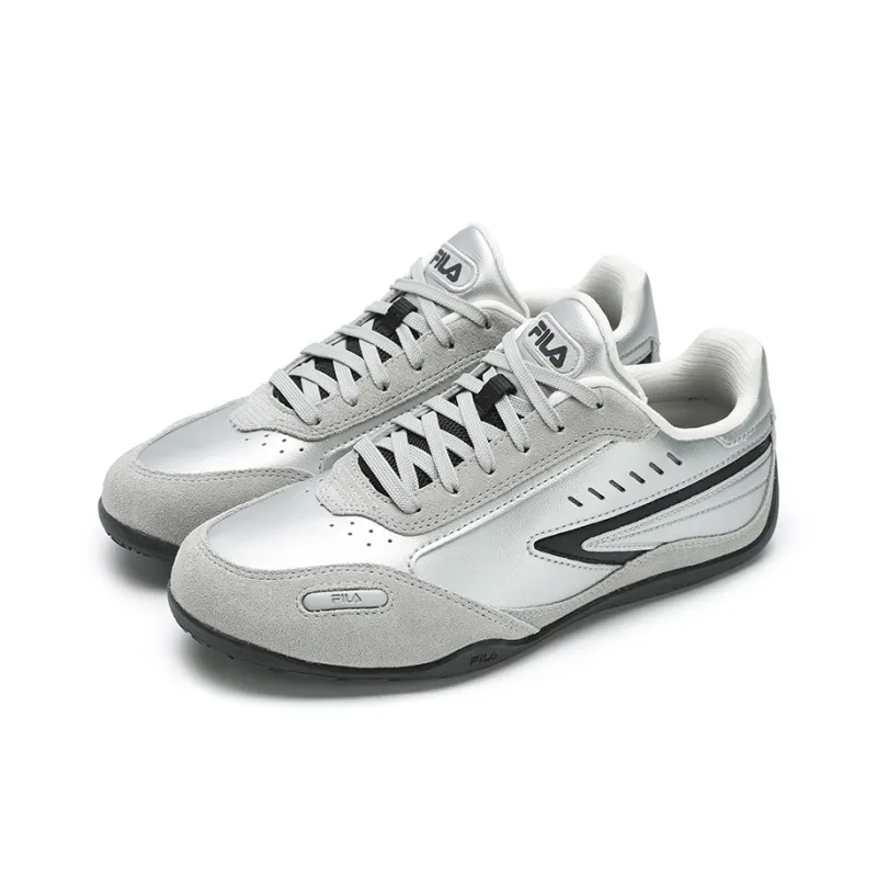 FILA TURBO Slip Resistant, Abrasion Resistant, Lightweight Low Top Skateboard Shoes Women's Gray Black Silver-1