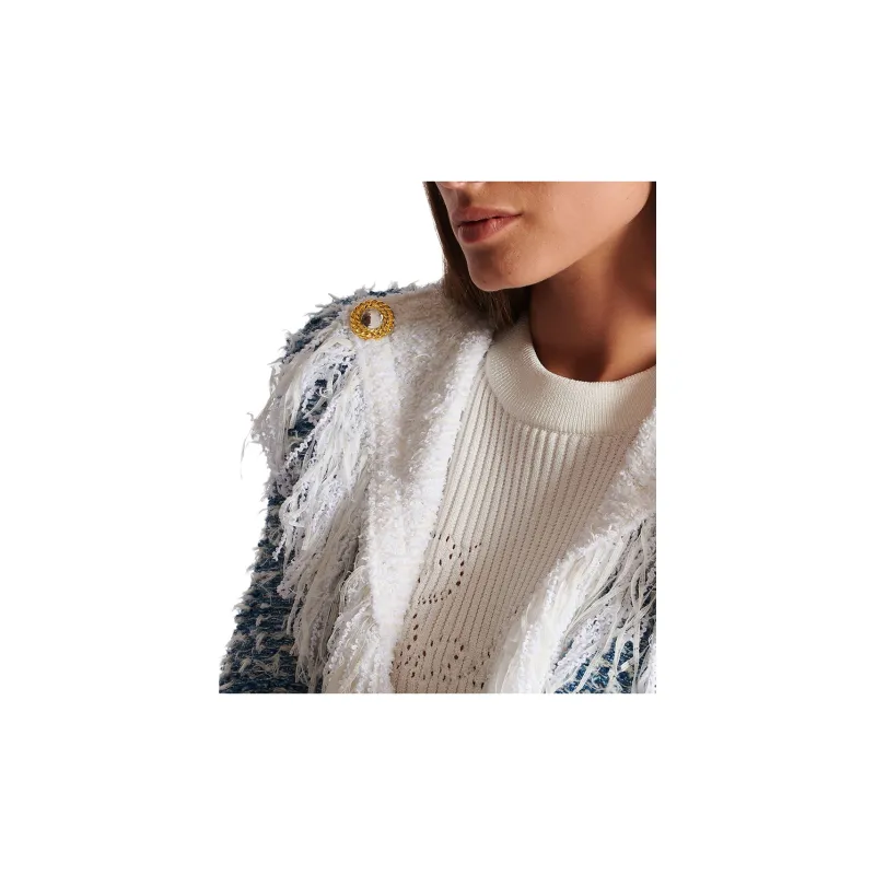 BALMAIN Tweed Denim Jacket-6