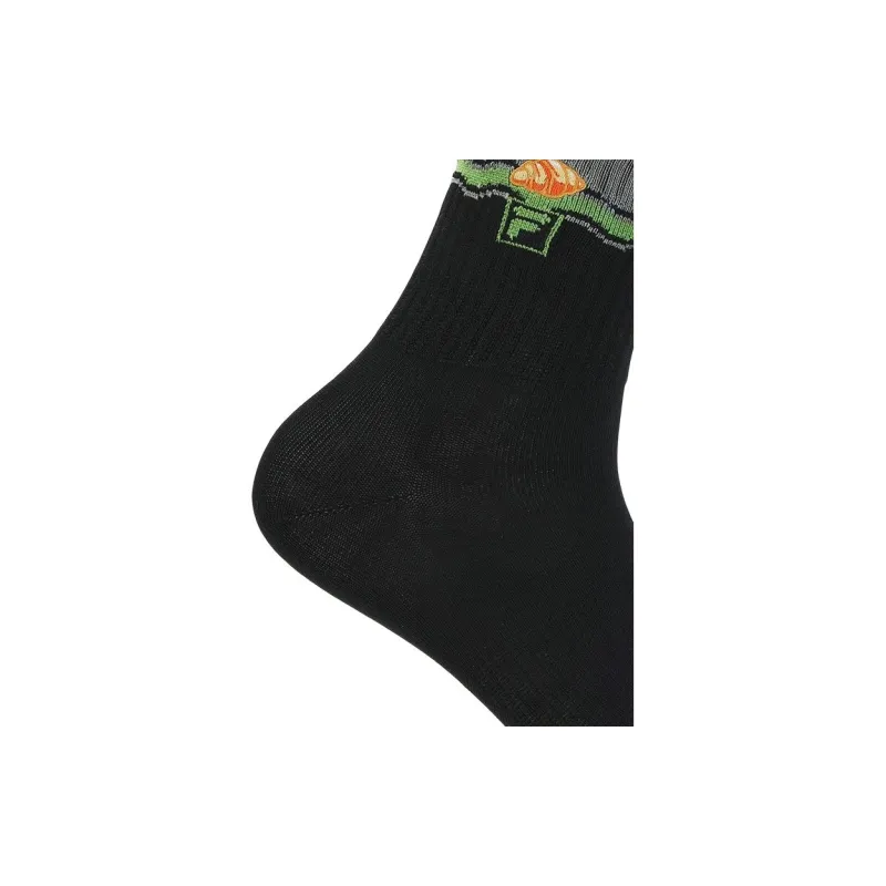 FILA Heritage Mid Calf Socks Women's 1 Pack Black-4