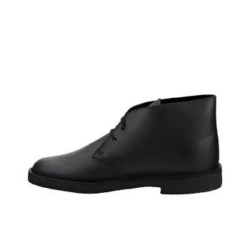 Clarks Leather 'Black Polished' Desert Boots