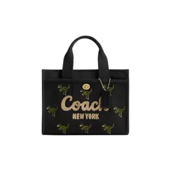 COACH Canvas Canvas Bag Tote Bag Shopping Bag Shoulder Bag Crossbody Bag Handbag Medium Size Women's Black