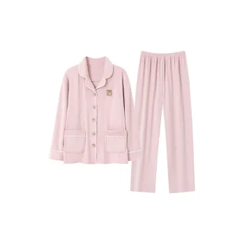 Close fitting Areas Pajama Set Women's Pink