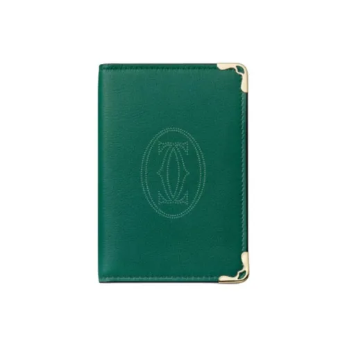 CARTIER Trinity Series Calfskin Card Holder Women's Green