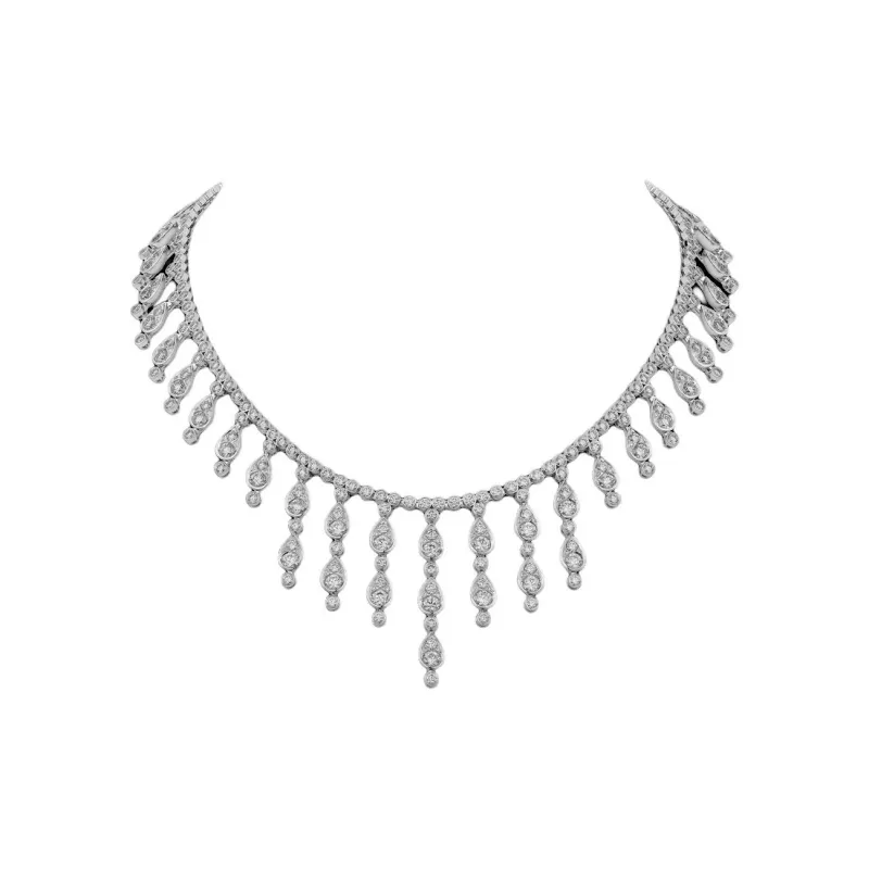 CARTIER White Gold Diamond Necklaces Women's Silver-1