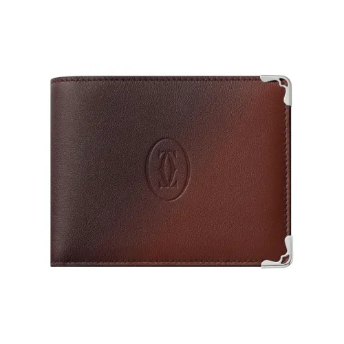 CARTIER Calfskin Wallet Women's Brown