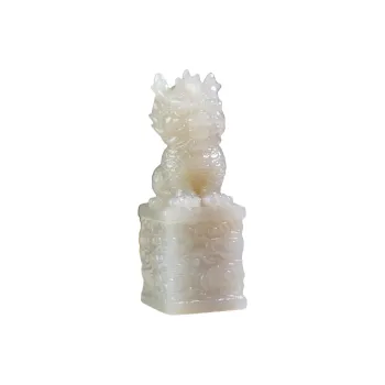Jade Charm Yao Hetian Jade Seal Smoky Purple Unisex