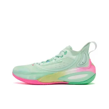 QIAODAN Venom Fang PRO 3.0 Basketball Shoes Men Mid Top Jade Hairpin Green Aurora Pink