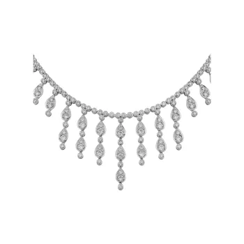 CARTIER White Gold Diamond Necklaces Women's Silver