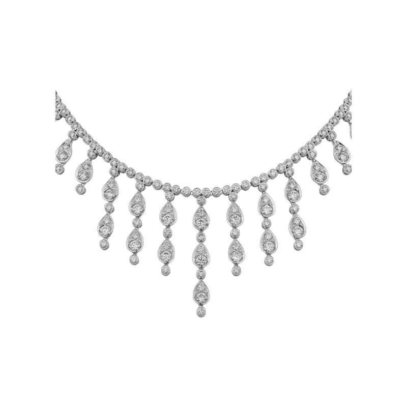 CARTIER White Gold Diamond Necklaces Women's Silver-0